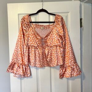 Altar'd State Orange and White Blouse